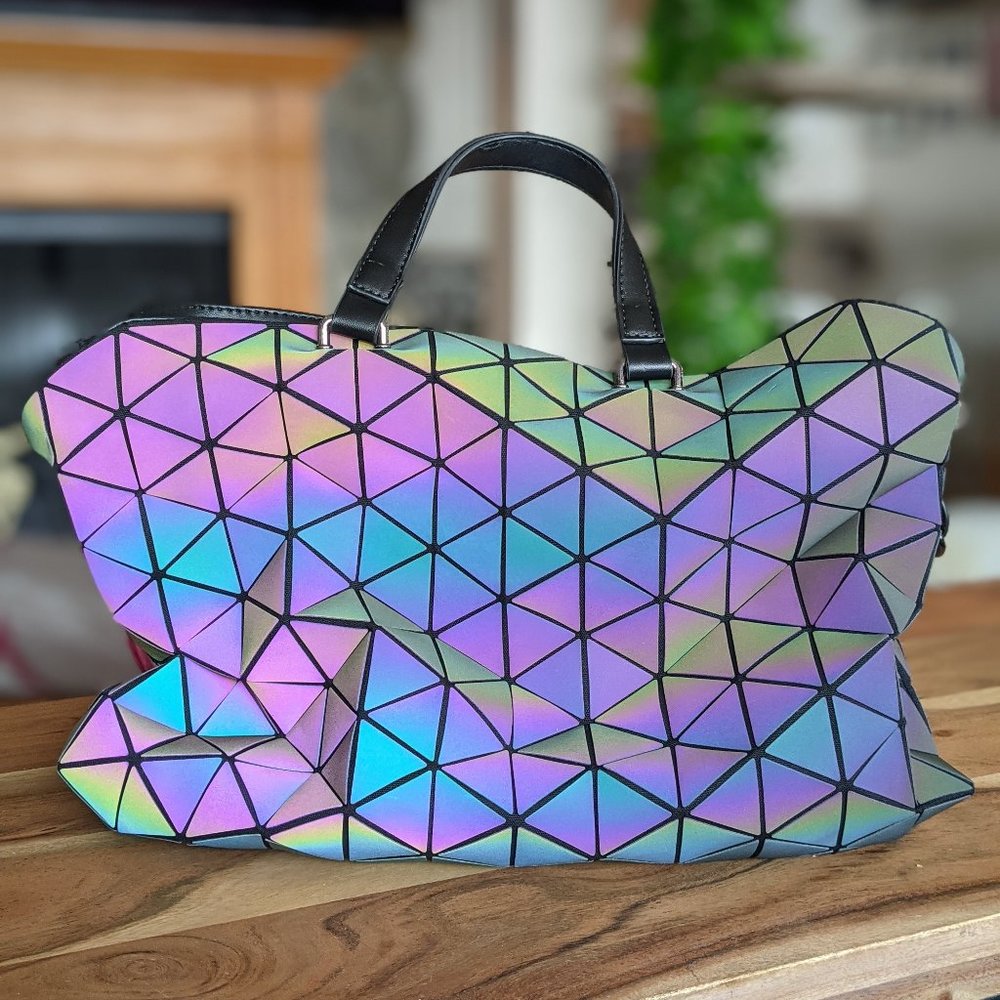 Hot One Geometric Luminous Holographic Handbag Flash Reflactive Purse